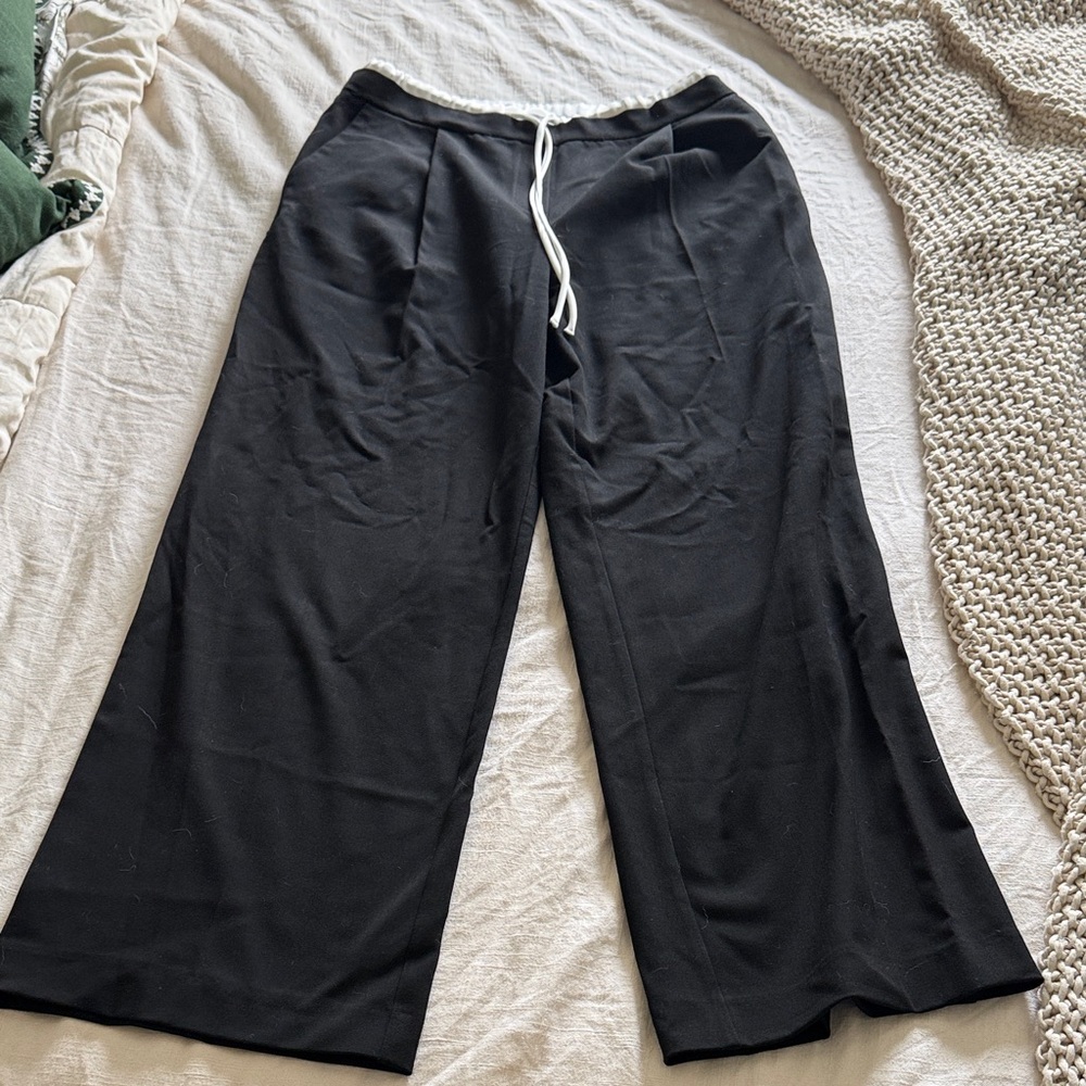 Zara Black Wide-Leg Trousers